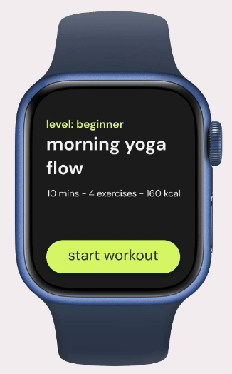 gif of starting a workout on apple watch